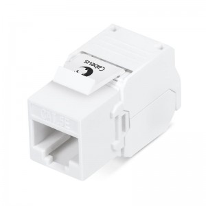 Вставка Keystone Jack RJ45 (8P8C) кат.5E KJ-RJ45-Cat.5e-180-Toolless 180град. без инструмента Toolless бел. Cabeus 7963c