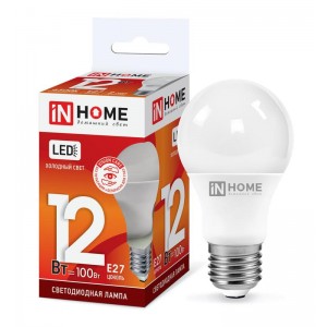 Лампа светодиодная LED-A60-VC 12Вт грушевидная 230В E27 6500К 1140лм IN HOME 4690612020259