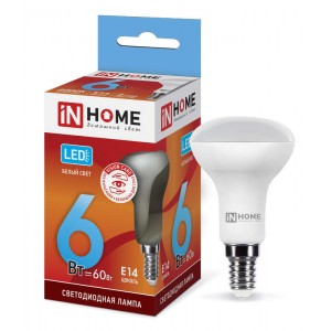 Лампа светодиодная LED-R50-VC 6Вт 4000К нейтр. бел. E14 525лм 230В IN HOME 4690612024264