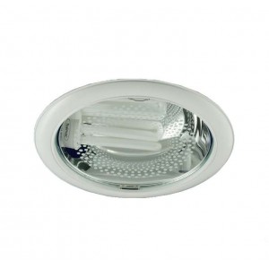 Светильник Downlight 226 03 01 круглый встраиваемый для компакт. люм. лампы 2х26Вт E27 со стеклом бел. ИТАЛМАК IT8144