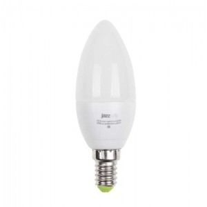 Лампа светодиодная PLED-ECO 5Вт C37 свеча 3000К тепл. бел. E14 400лм 220-240В JazzWay 1036834A