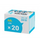 Элемент питания алкалиновый AA/LR6 (уп.20шт) КОСМОС KOCLR620BOX