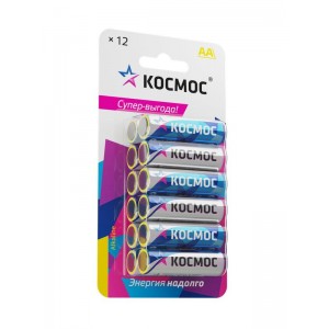 Элемент питания алкалиновый AA/LR06 BP-12 (блист.12шт) КОСМОС KOCLR6BL12