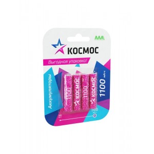 Аккумулятор AAA/R03 Ni-MH 1100мА.ч (блист.4шт) КОСМОС KOCR03NIMH(1100MAH)4BL