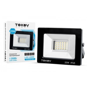 Прожектор светодиодный 20Вт 1300лм 6500К IP65 черн. TOKOV LIGHT TKL-FL/LED-20-6.5K-IP65