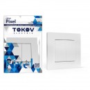 Выключатель 2-кл. СП Pixel 10А IP20 в сборе бел. TOKOV ELECTRIC TKE-PX-V2F-C01