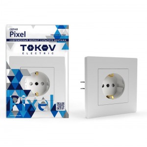 Розетка 1-м СП Pixel 16А IP20 с заземл. защ. шторки в сборе бел. TOKOV ELECTRIC TKE-PX-R1FZSF-C01