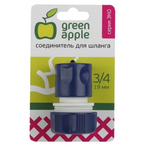 Соединитель-коннектор для шланга 19мм (3/4) пластик (50/200/2400) Green Apple Б0017770