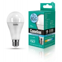 Лампа светодиодная LED11-A60/845/E27 11Вт грушевидная 4500К бел. E27 880лм 220-240В Camelion 12036