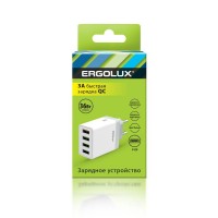 Адаптер сетевой ELX-РA02QC-C01 36Вт 4USB 100-220В 5-9В/3А 1QC+3/3А коробка бел. Ergolux 15292