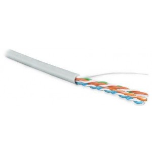 Кабель витая пара U/UTP кат.5E 4х2х24AWG solid LSZH нг(А)-HF UUTP4-C5E-S24-IN-LSZH-GY-305 сер. (м) Hyperline 42045