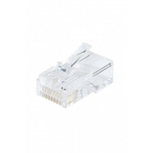 Разъем RJ45 8P8C кат.5E UTP PLUG-8P8C-U-C5-100 для ож и мж кабеля Hyperline 49377