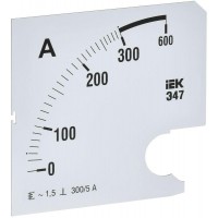 Шкала сменная для амперметра Э47 300/5А-1.5 96х96мм IEK IPA20D-SC-0300