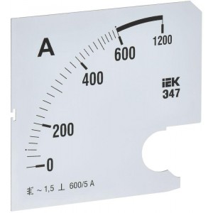 Шкала сменная для амперметра Э47 600/5А-1.5 96х96мм IEK IPA20D-SC-0600