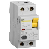 Выключатель дифференциального тока (УЗО) 2п 40А 300мА тип AC ВД1-63 IEK MDV10-2-040-300