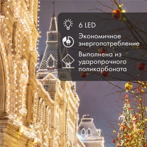 Лампа светодиодная 1Вт шар d45 6LED прозрачная роз. E27 эффект лампы накаливания Neon-Night 405-127