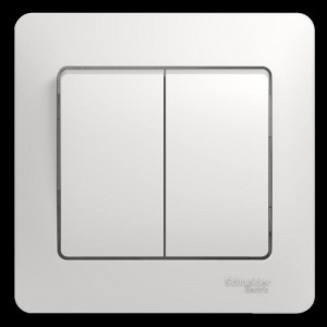 Выключатель 2-кл. СП Glossa 10А IP20 (сх. 5) 10AX в сборе бел. SchE GSL000152