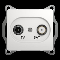 Розетка телевизионная оконечная TV/SAT 1-м СП Glossa 1дБ механизм бел. SchE GSL000197